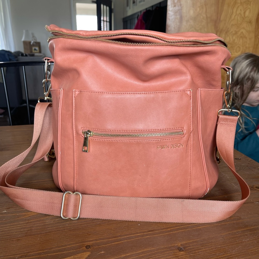 Fawn Design Diaper Bag in Coral